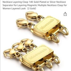 Brand New 14k plated Gold Necklace Layering Clip